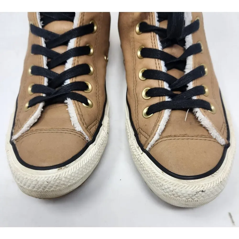 Converse All Star Sherpa Lined Leather Hiker Shoe 162479C Sz Men’s 7 Women’s 9